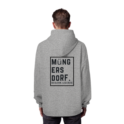 Müngersdorf Koordinaten (großer Druck auf dem Rücken) - Organic Oversize Hoodie