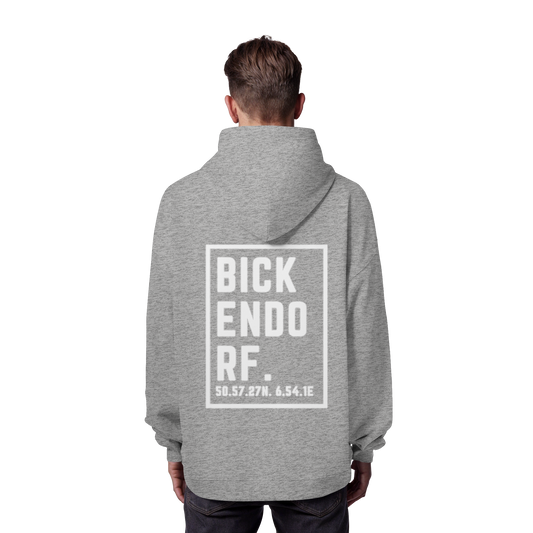 Bickendorf Koordinaten (großer Druck auf dem Rücken) - Organic Oversize Hoodie
