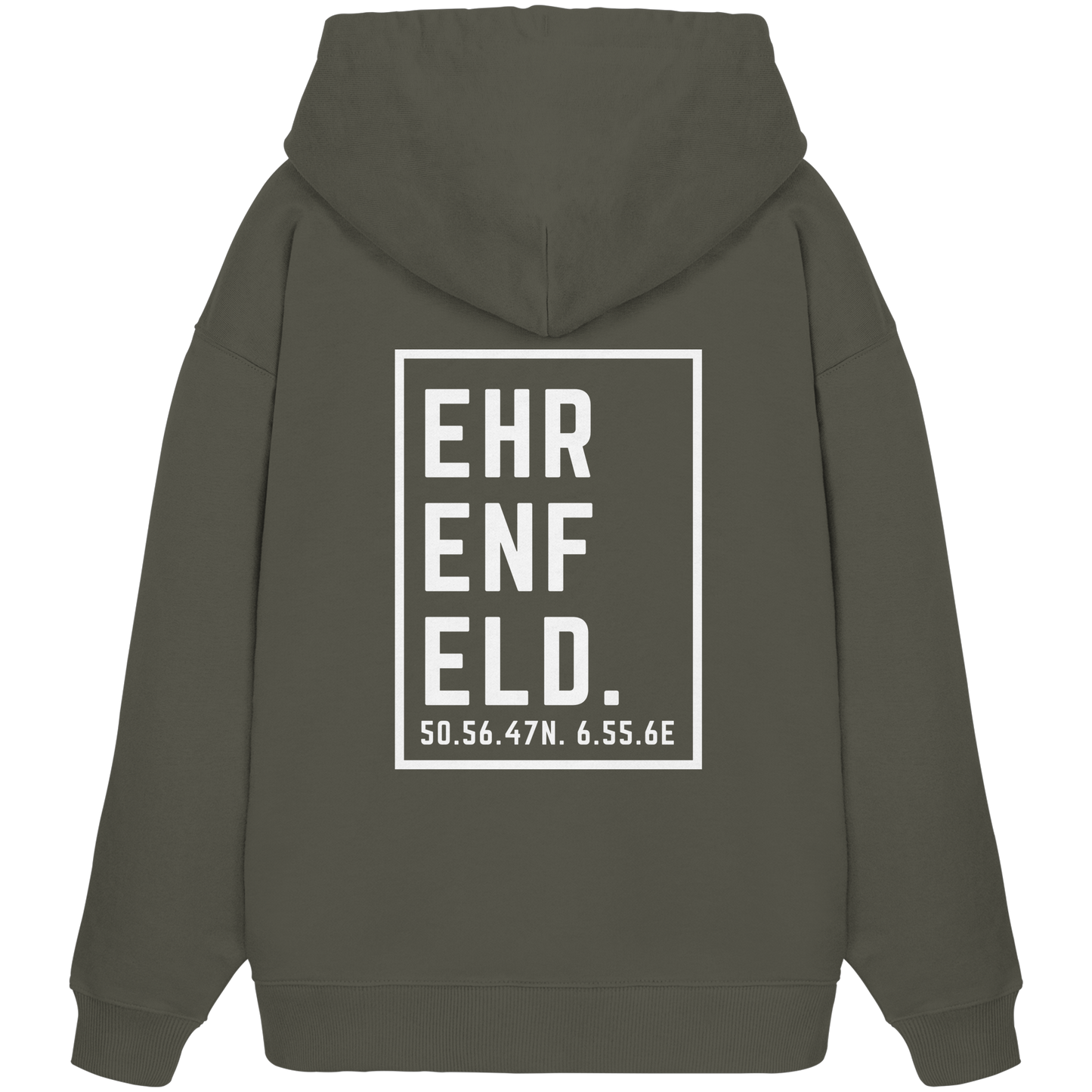 Ehrenfeld Koordinaten (großer Druck auf dem Rücken) - Organic Oversize Hoodie