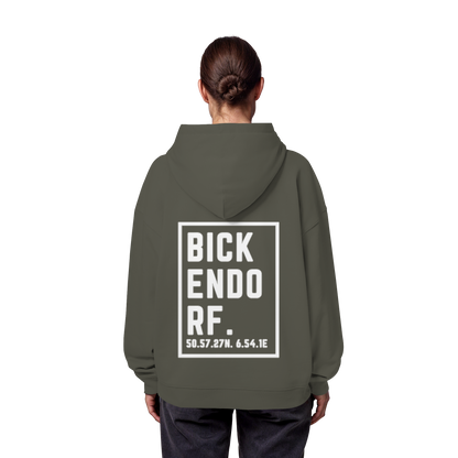 Bickendorf Koordinaten (großer Druck auf dem Rücken) - Organic Oversize Hoodie