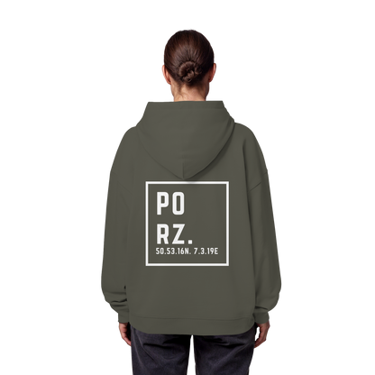 Porz Koordinaten (großer Druck Rücken) - Organic Oversize Hoodie
