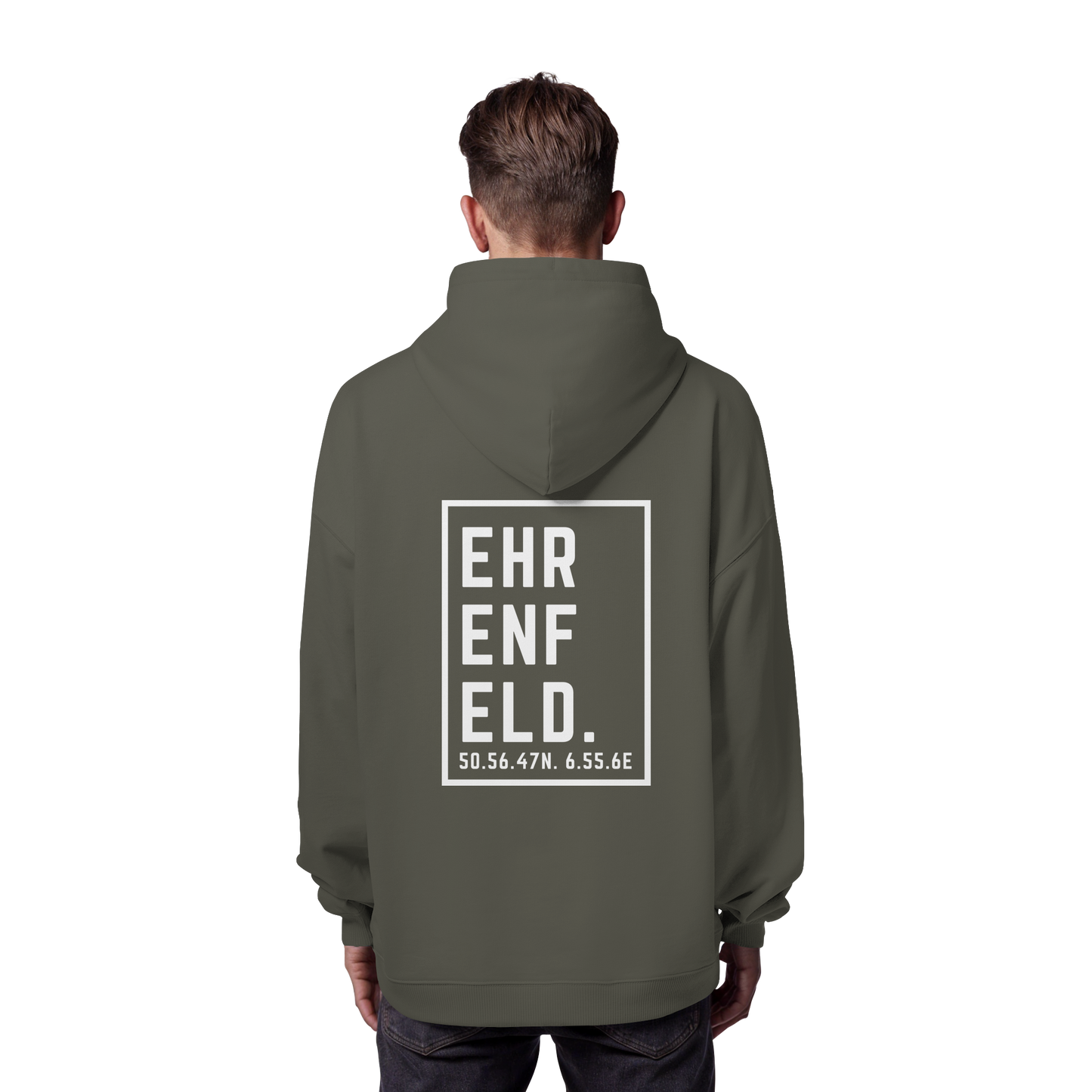 Ehrenfeld Koordinaten (großer Druck auf dem Rücken) - Organic Oversize Hoodie