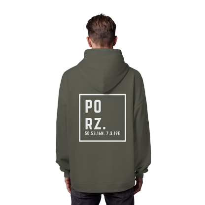 Porz Koordinaten (großer Druck Rücken) - Organic Oversize Hoodie