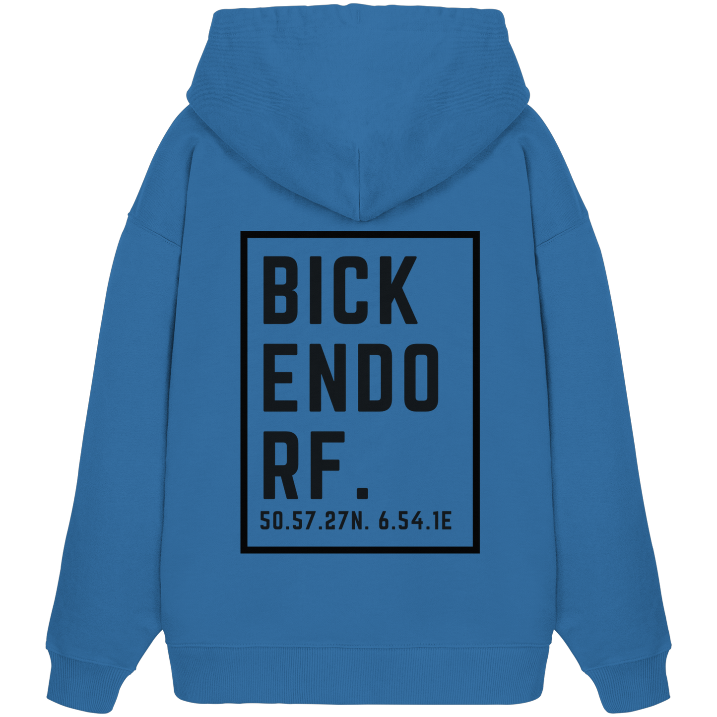 Bickendorf Koordinaten (großer Druck auf dem Rücken) - Organic Oversize Hoodie