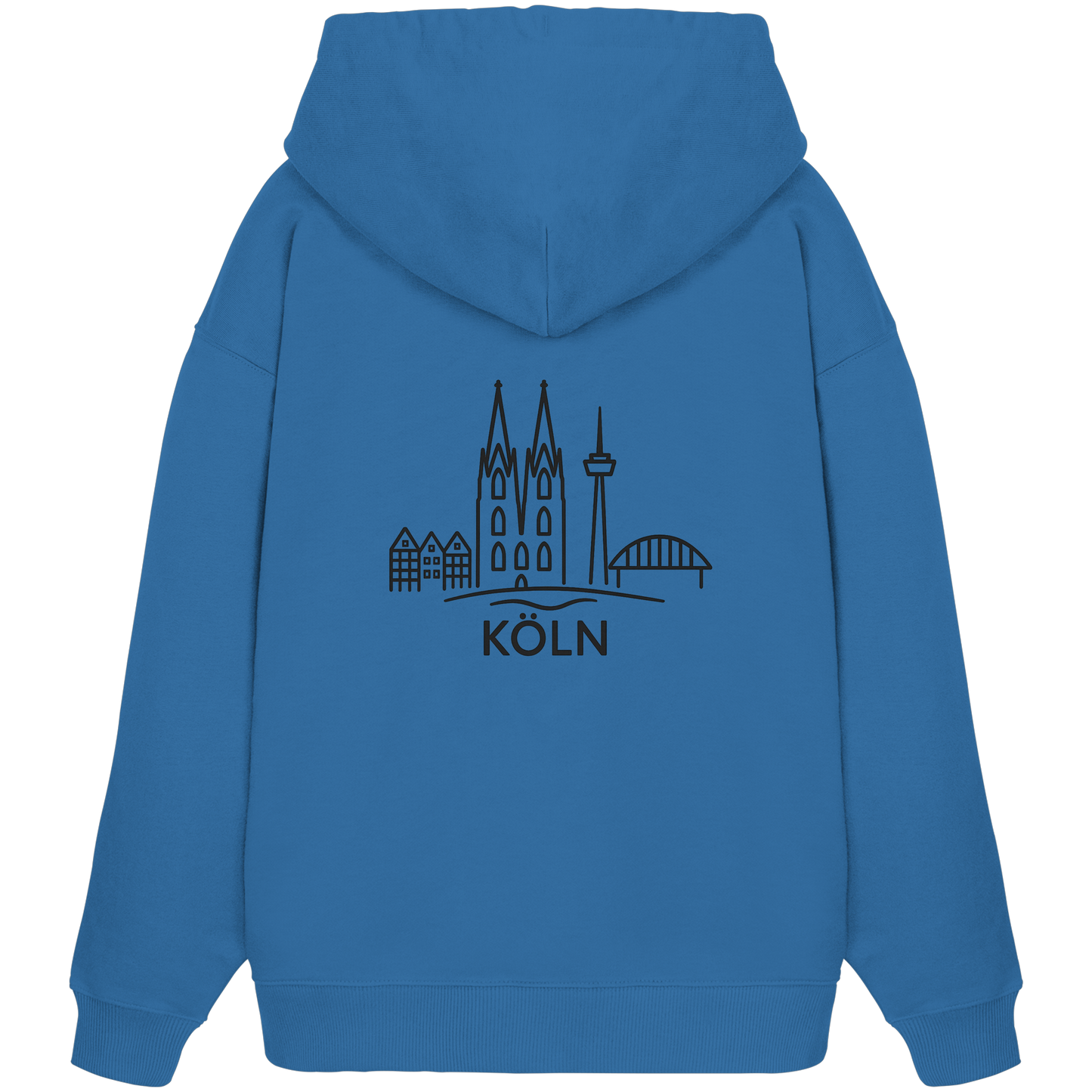 Köln Skyline (großer Druck auf dem Rücken) - Organic Oversize Hoodie