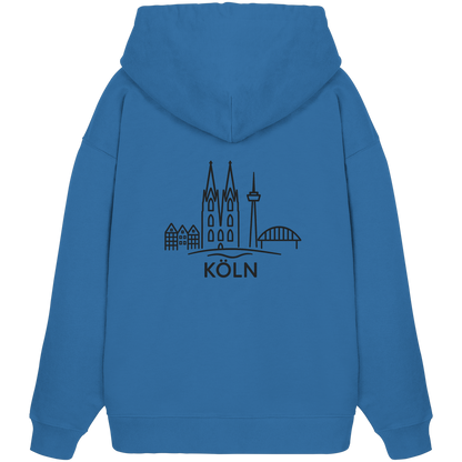 Köln Skyline (großer Druck auf dem Rücken) - Organic Oversize Hoodie
