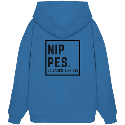 Nippes Koordinaten (großer Druck auf dem Rücken) - Organic Oversize Hoodie