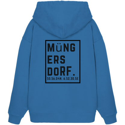 Müngersdorf Koordinaten (großer Druck auf dem Rücken) - Organic Oversize Hoodie