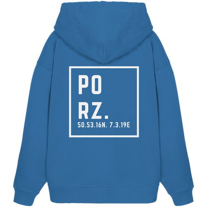 Porz Koordinaten (großer Druck Rücken) - Organic Oversize Hoodie
