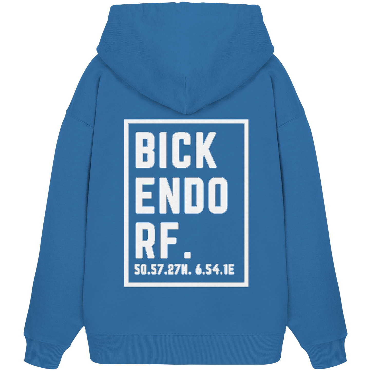Bickendorf Koordinaten (großer Druck auf dem Rücken) - Organic Oversize Hoodie