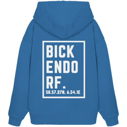 Bickendorf Koordinaten (großer Druck auf dem Rücken) - Organic Oversize Hoodie