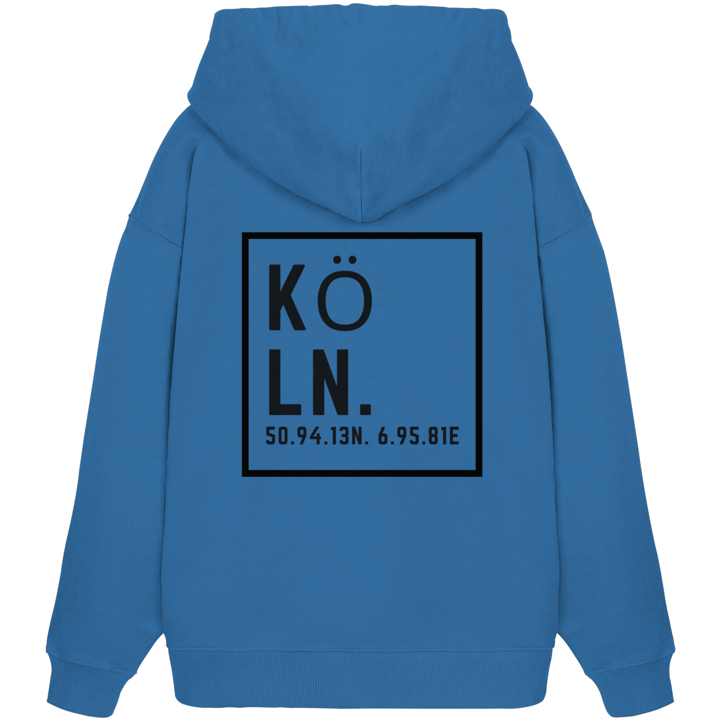 Köln Koordinaten (großer Druck auf dem Rücken) - Organic Oversize Hoodie