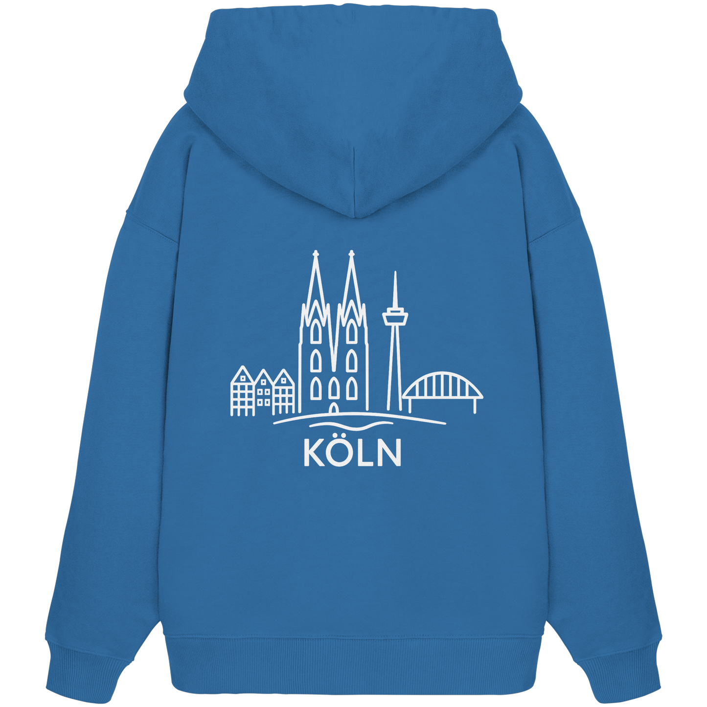 Köln Skyline (großer Druck auf dem Rücken) - Organic Oversize Hoodie