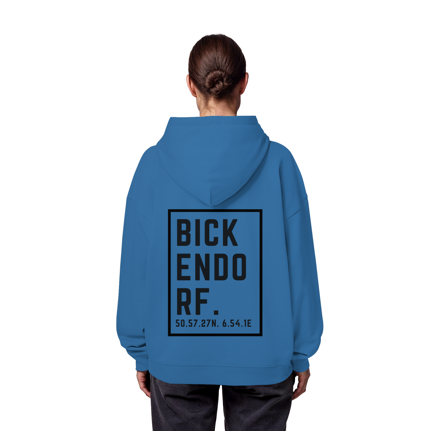 Bickendorf Koordinaten (großer Druck auf dem Rücken) - Organic Oversize Hoodie