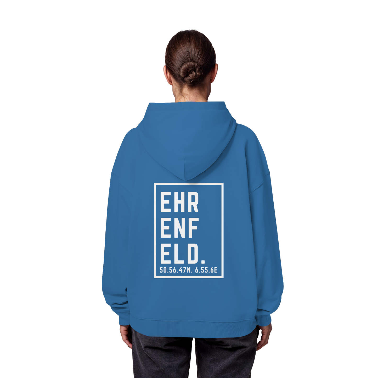 Ehrenfeld Koordinaten (großer Druck auf dem Rücken) - Organic Oversize Hoodie