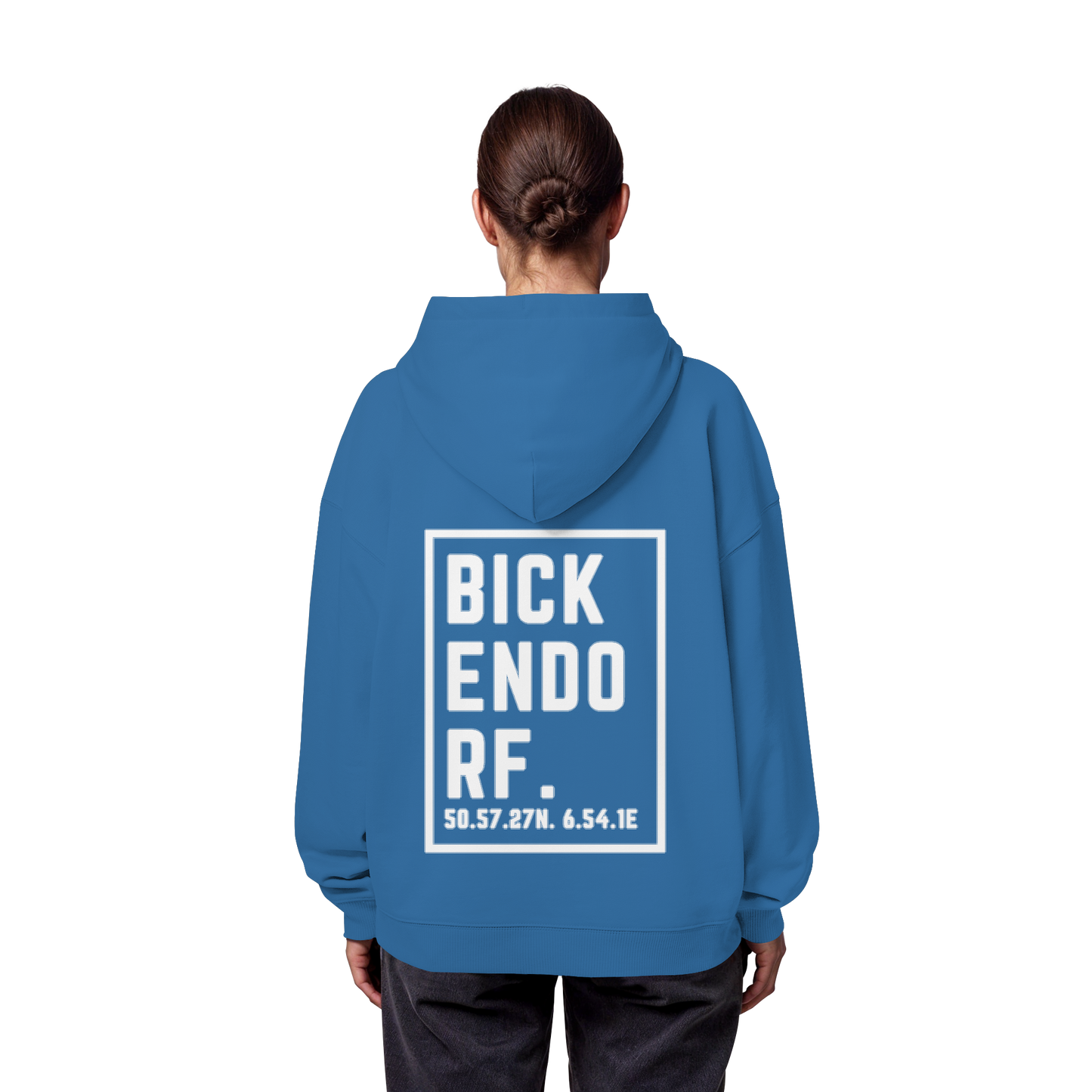 Bickendorf Koordinaten (großer Druck auf dem Rücken) - Organic Oversize Hoodie