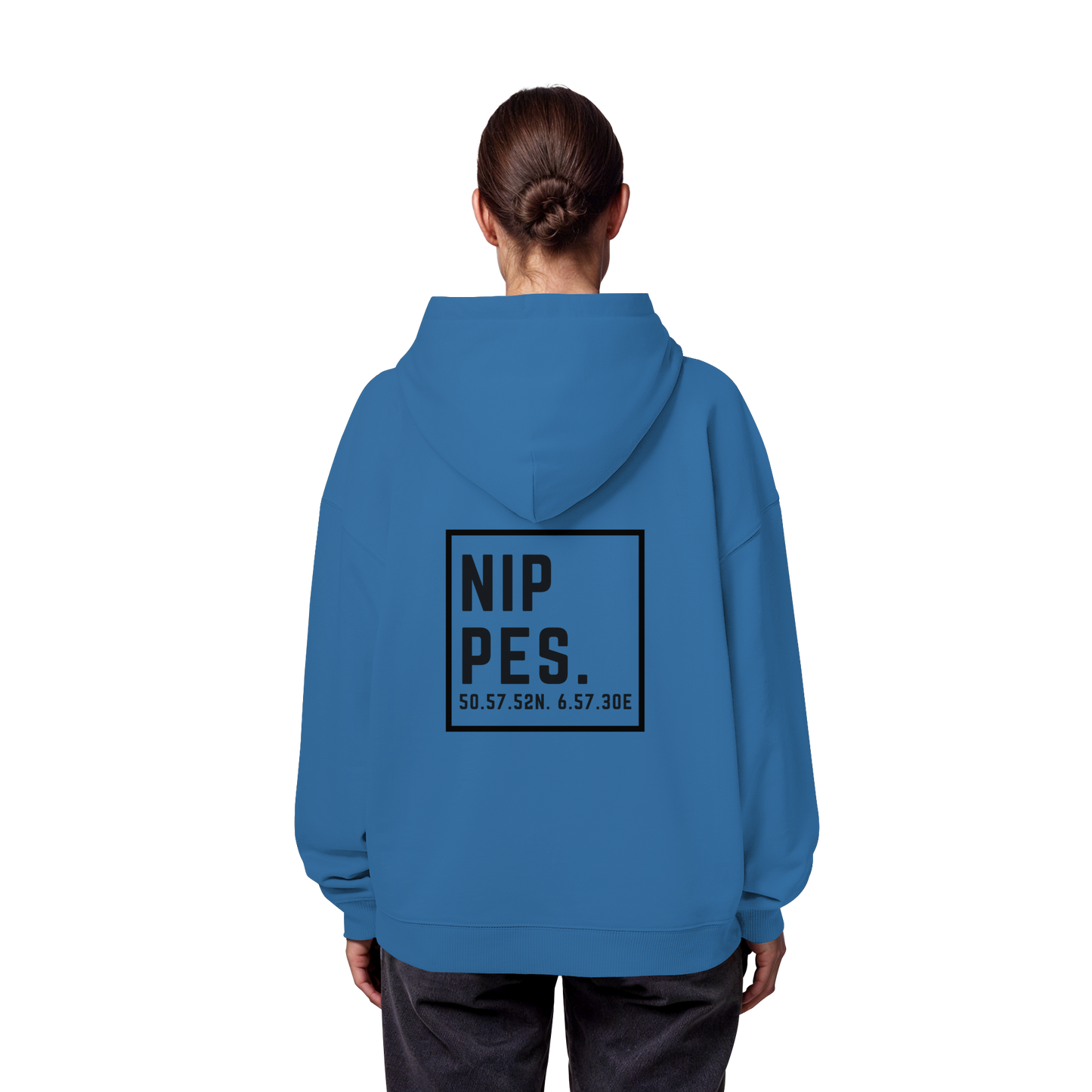 Nippes Koordinaten (großer Druck auf dem Rücken) - Organic Oversize Hoodie