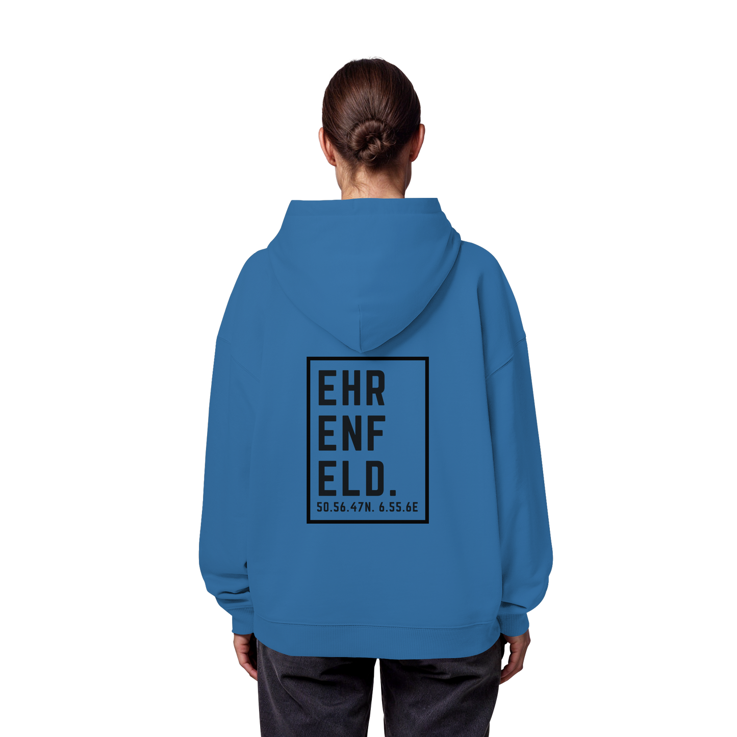 Ehrenfeld Koordinaten (großer Druck auf dem Rücken) - Organic Oversize Hoodie