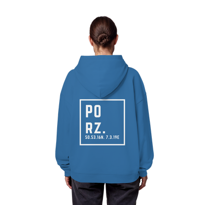 Porz Koordinaten (großer Druck Rücken) - Organic Oversize Hoodie