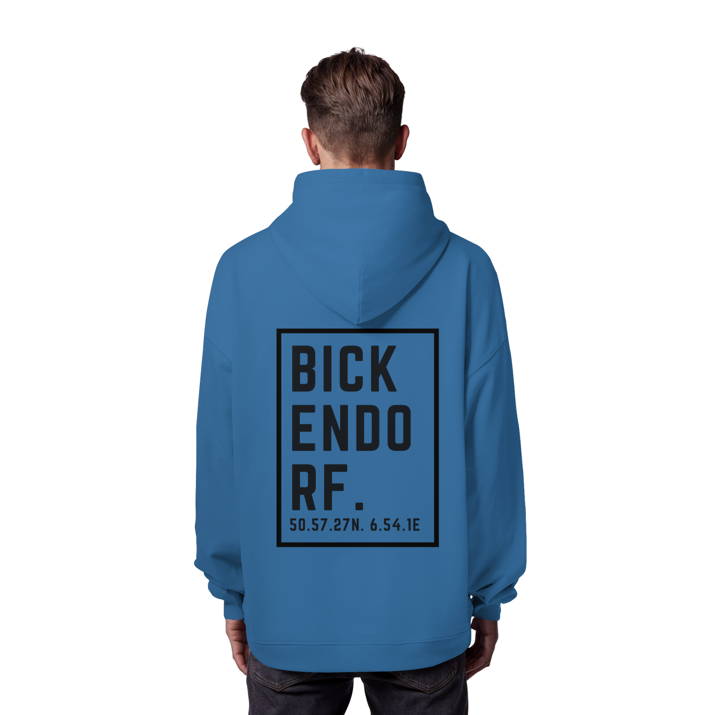 Bickendorf Koordinaten (großer Druck auf dem Rücken) - Organic Oversize Hoodie