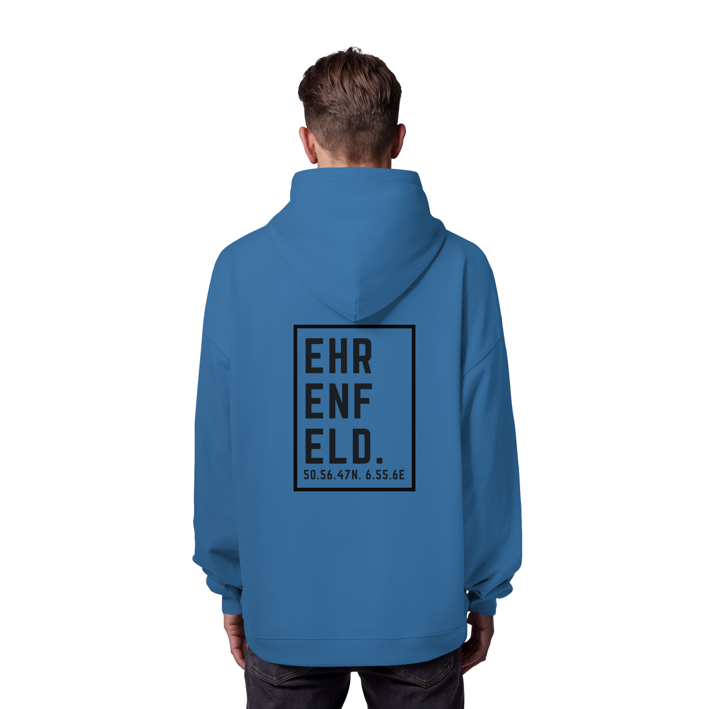 Ehrenfeld Koordinaten (großer Druck auf dem Rücken) - Organic Oversize Hoodie