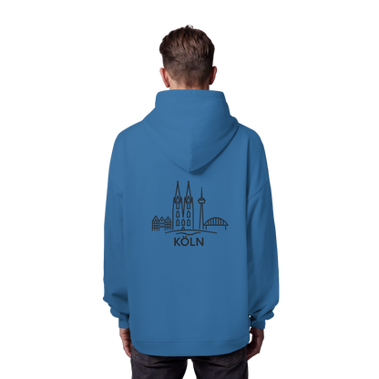 Köln Skyline (großer Druck auf dem Rücken) - Organic Oversize Hoodie