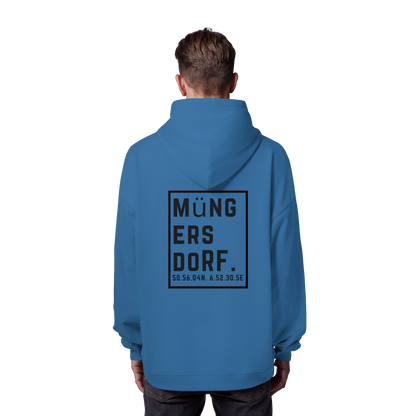 Müngersdorf Koordinaten (großer Druck auf dem Rücken) - Organic Oversize Hoodie