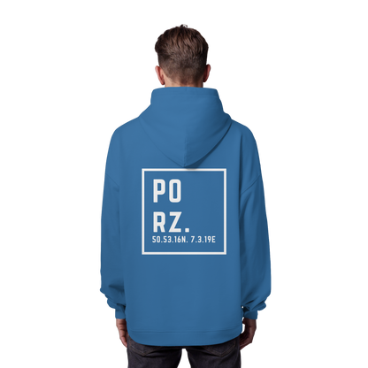 Porz Koordinaten (großer Druck Rücken) - Organic Oversize Hoodie