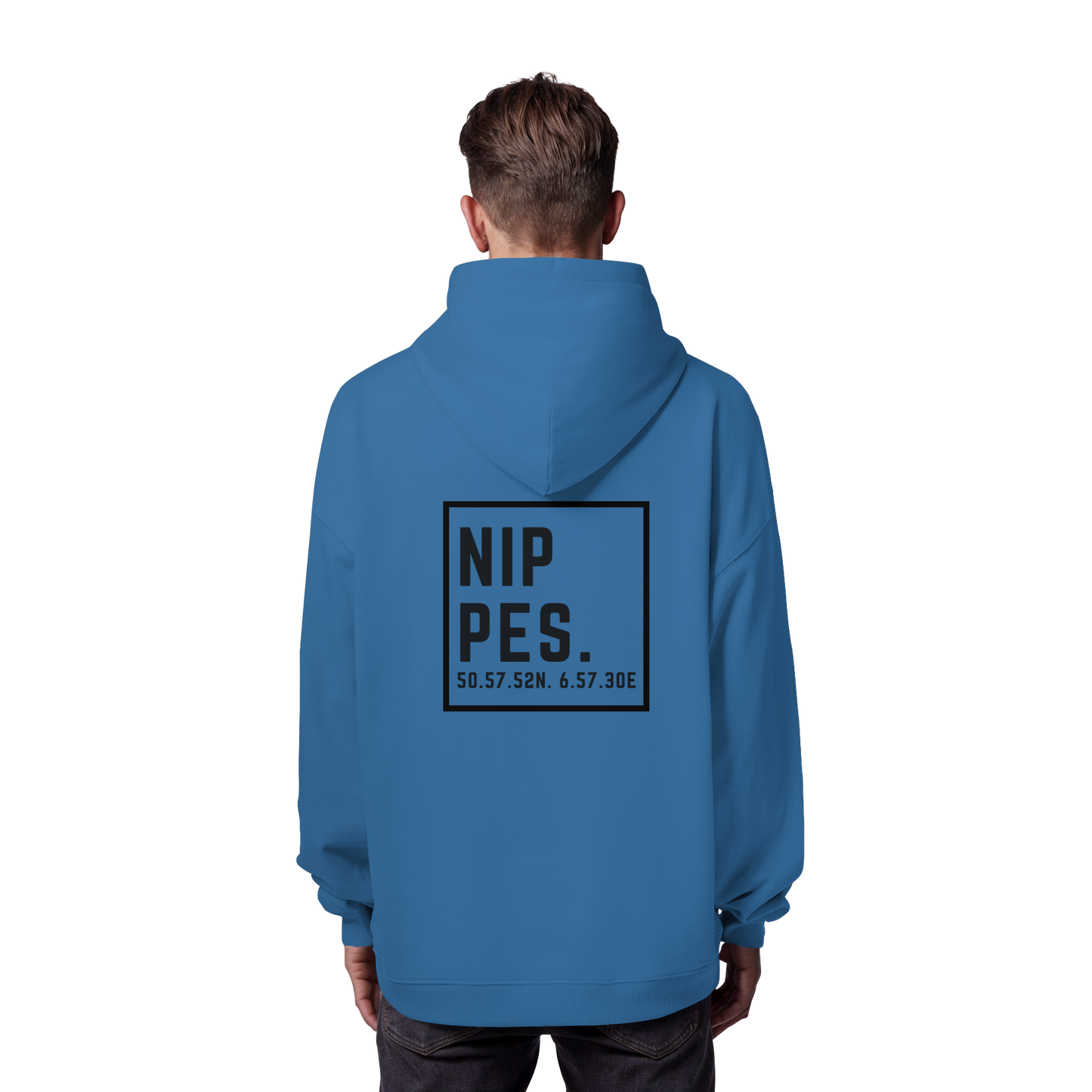 Nippes Koordinaten (großer Druck auf dem Rücken) - Organic Oversize Hoodie