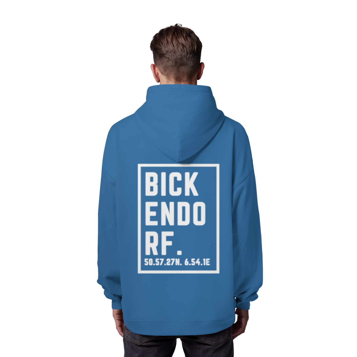 Bickendorf Koordinaten (großer Druck auf dem Rücken) - Organic Oversize Hoodie
