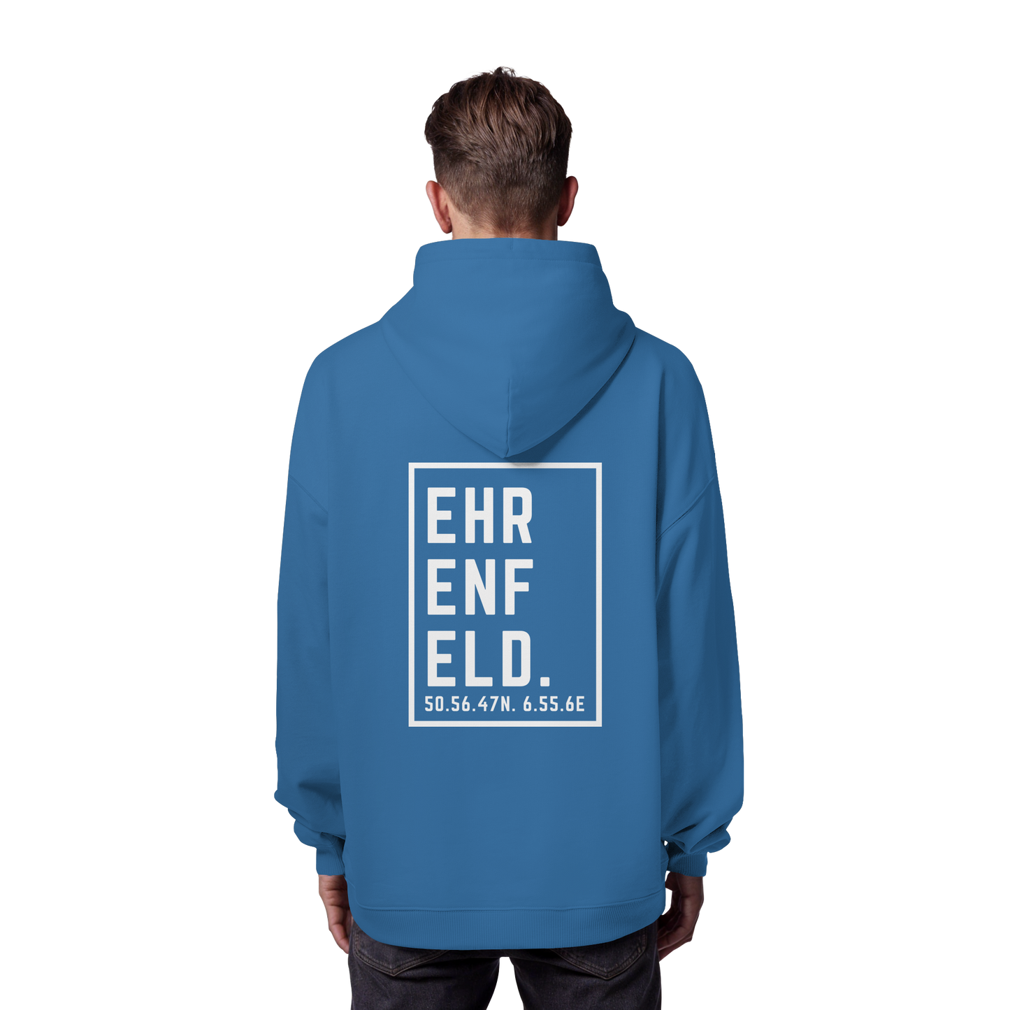 Ehrenfeld Koordinaten (großer Druck auf dem Rücken) - Organic Oversize Hoodie