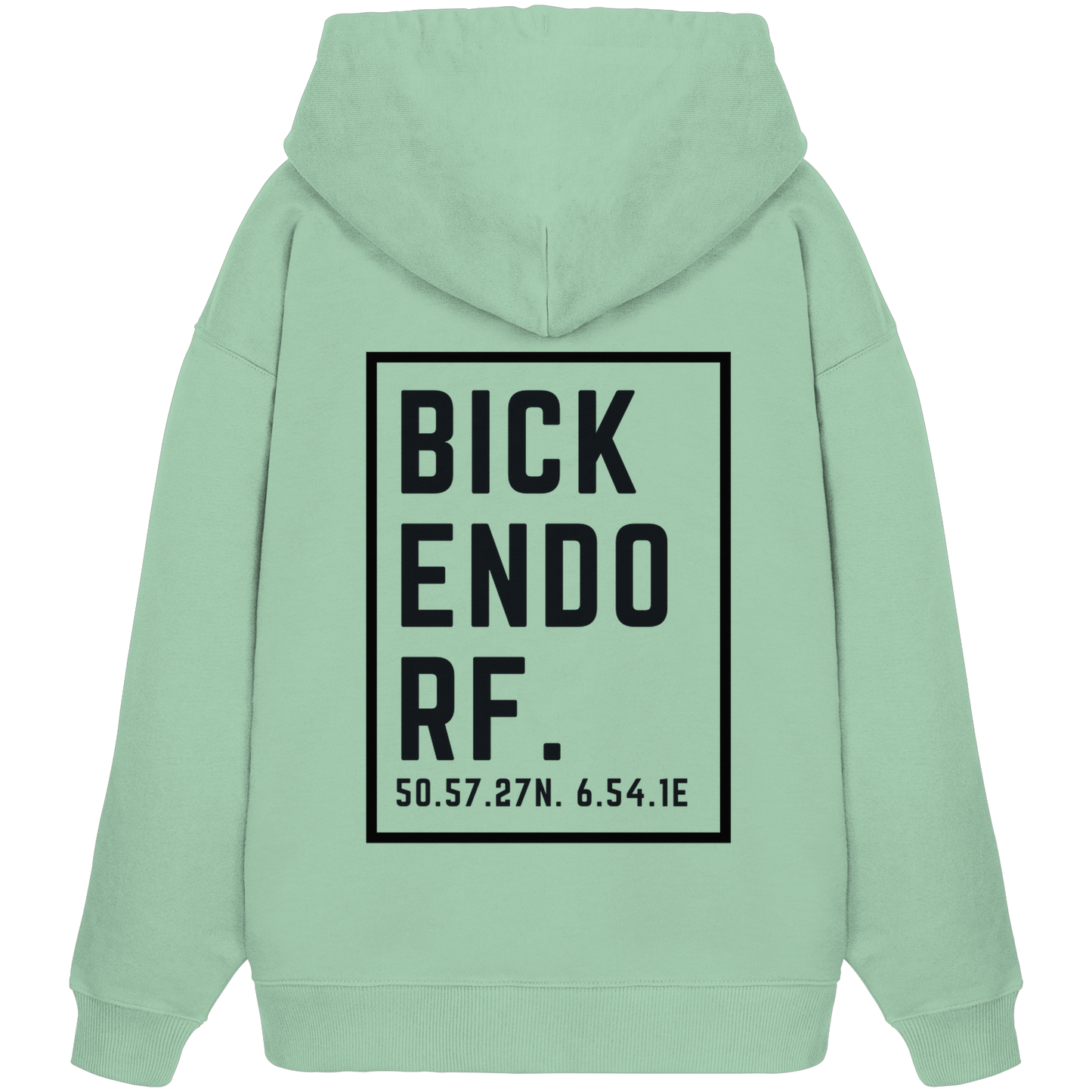 Bickendorf Koordinaten (großer Druck auf dem Rücken) - Organic Oversize Hoodie