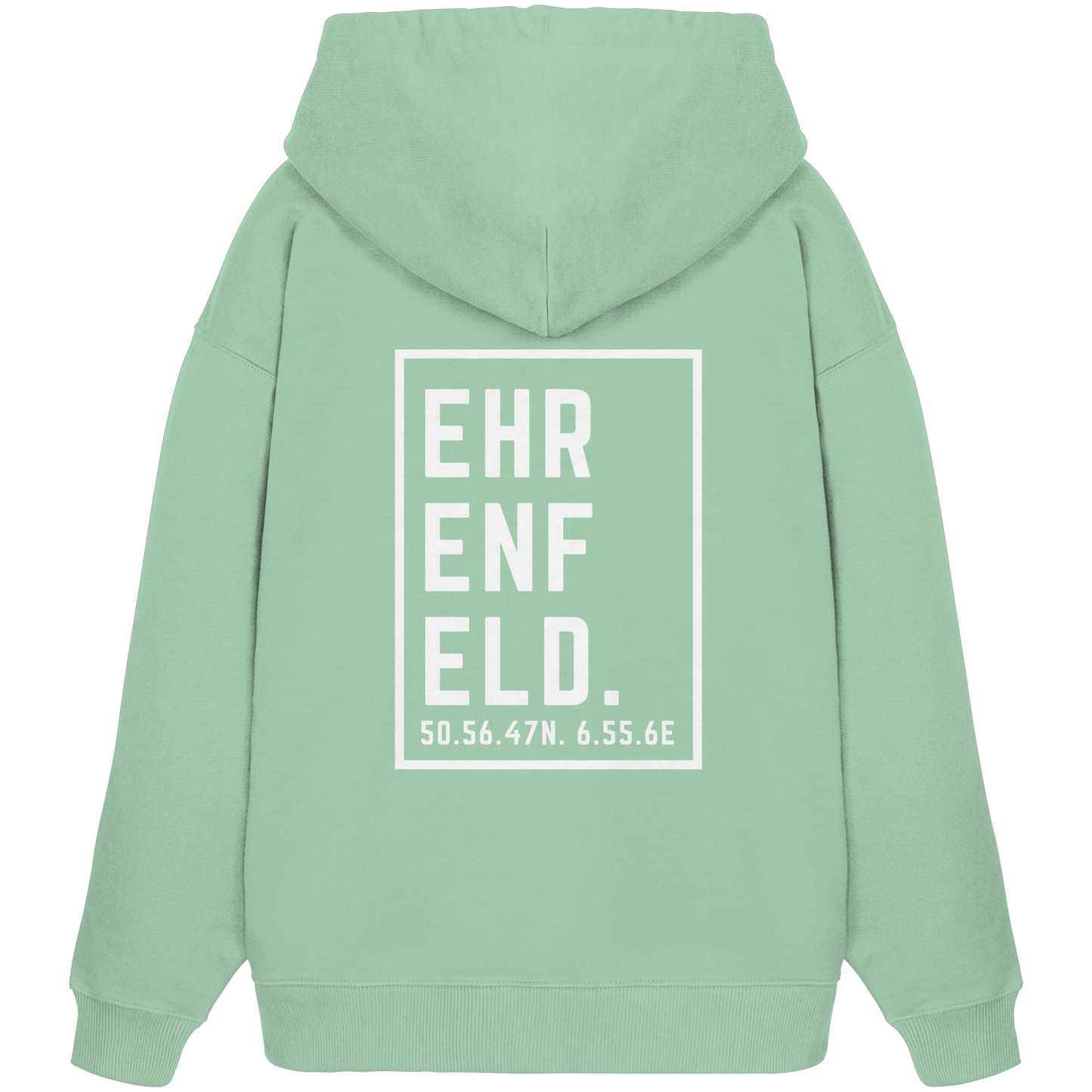 Ehrenfeld Koordinaten (großer Druck auf dem Rücken) - Organic Oversize Hoodie