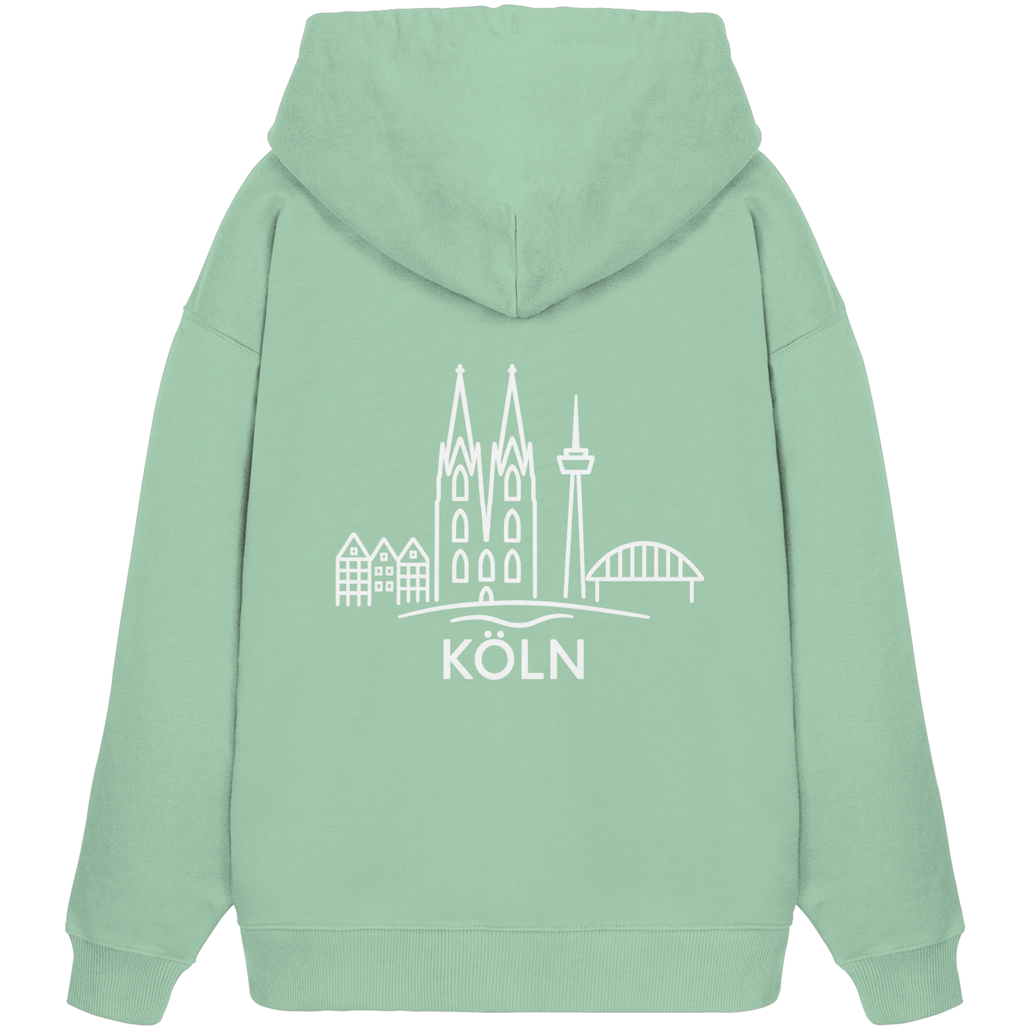 Köln Skyline (großer Druck auf dem Rücken) - Organic Oversize Hoodie