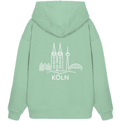 Köln Skyline (großer Druck auf dem Rücken) - Organic Oversize Hoodie