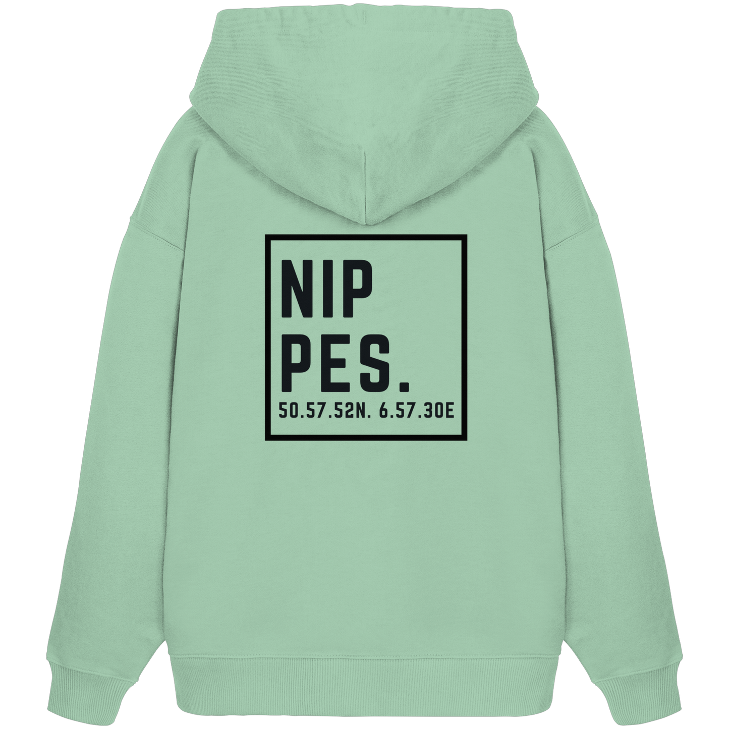 Nippes Koordinaten (großer Druck auf dem Rücken) - Organic Oversize Hoodie