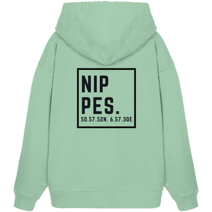 Nippes Koordinaten (großer Druck auf dem Rücken) - Organic Oversize Hoodie