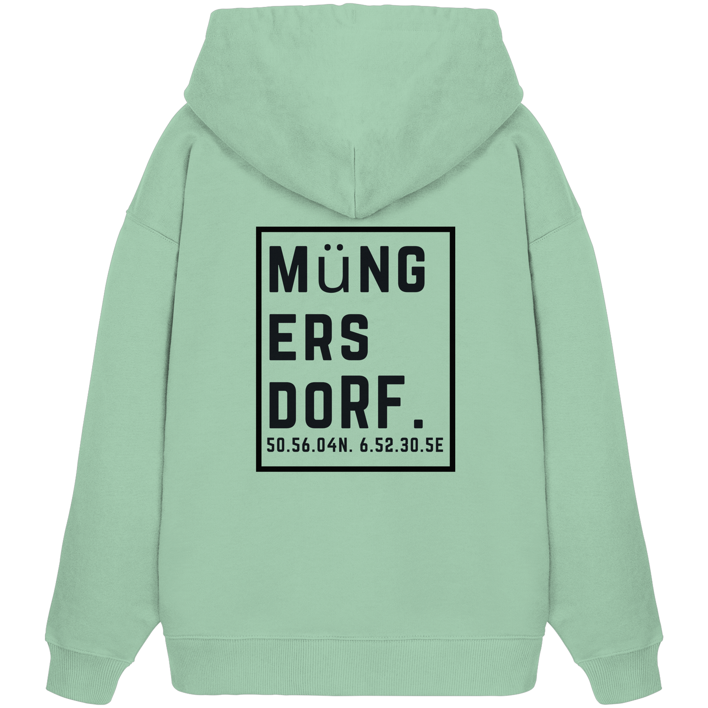 Müngersdorf Koordinaten (großer Druck auf dem Rücken) - Organic Oversize Hoodie