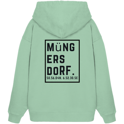 Müngersdorf Koordinaten (großer Druck auf dem Rücken) - Organic Oversize Hoodie