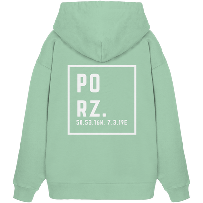 Porz Koordinaten (großer Druck Rücken) - Organic Oversize Hoodie