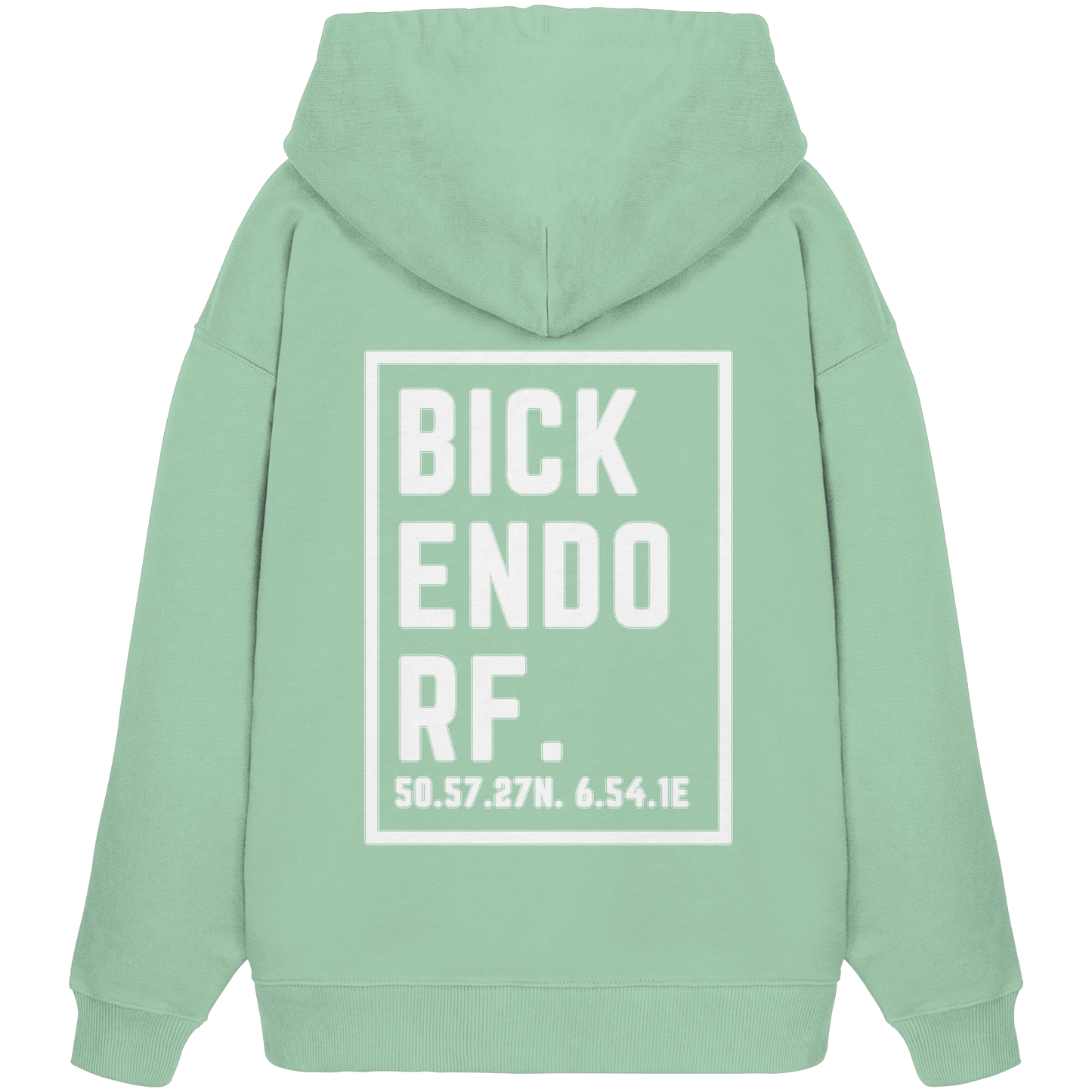 Bickendorf Koordinaten (großer Druck auf dem Rücken) - Organic Oversize Hoodie
