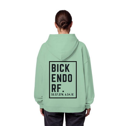 Bickendorf Koordinaten (großer Druck auf dem Rücken) - Organic Oversize Hoodie