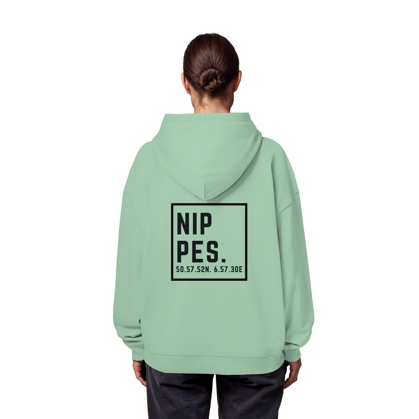 Nippes Koordinaten (großer Druck auf dem Rücken) - Organic Oversize Hoodie