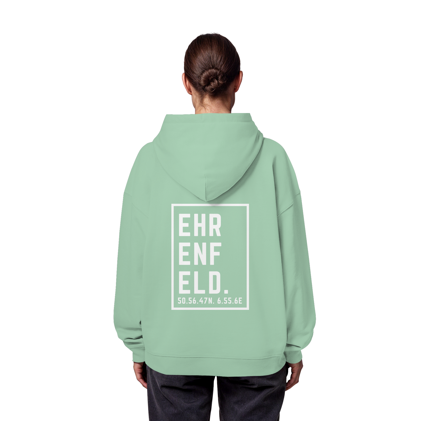 Ehrenfeld Koordinaten (großer Druck auf dem Rücken) - Organic Oversize Hoodie