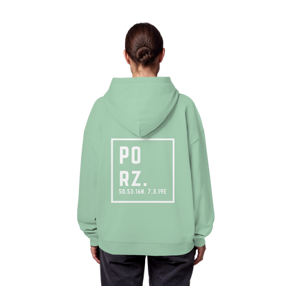 Porz Koordinaten (großer Druck Rücken) - Organic Oversize Hoodie