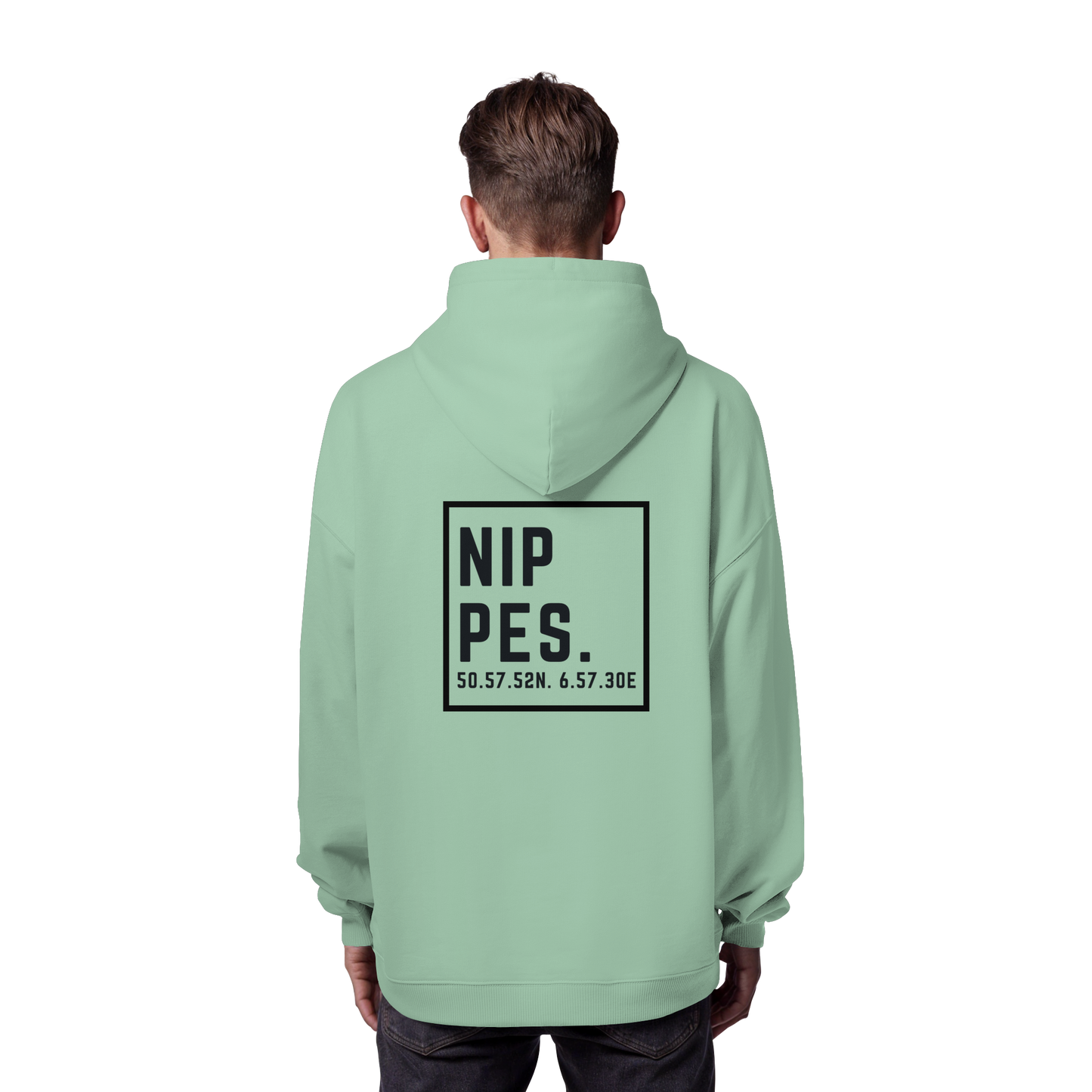Nippes Koordinaten (großer Druck auf dem Rücken) - Organic Oversize Hoodie