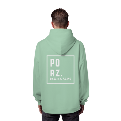 Porz Koordinaten (großer Druck Rücken) - Organic Oversize Hoodie