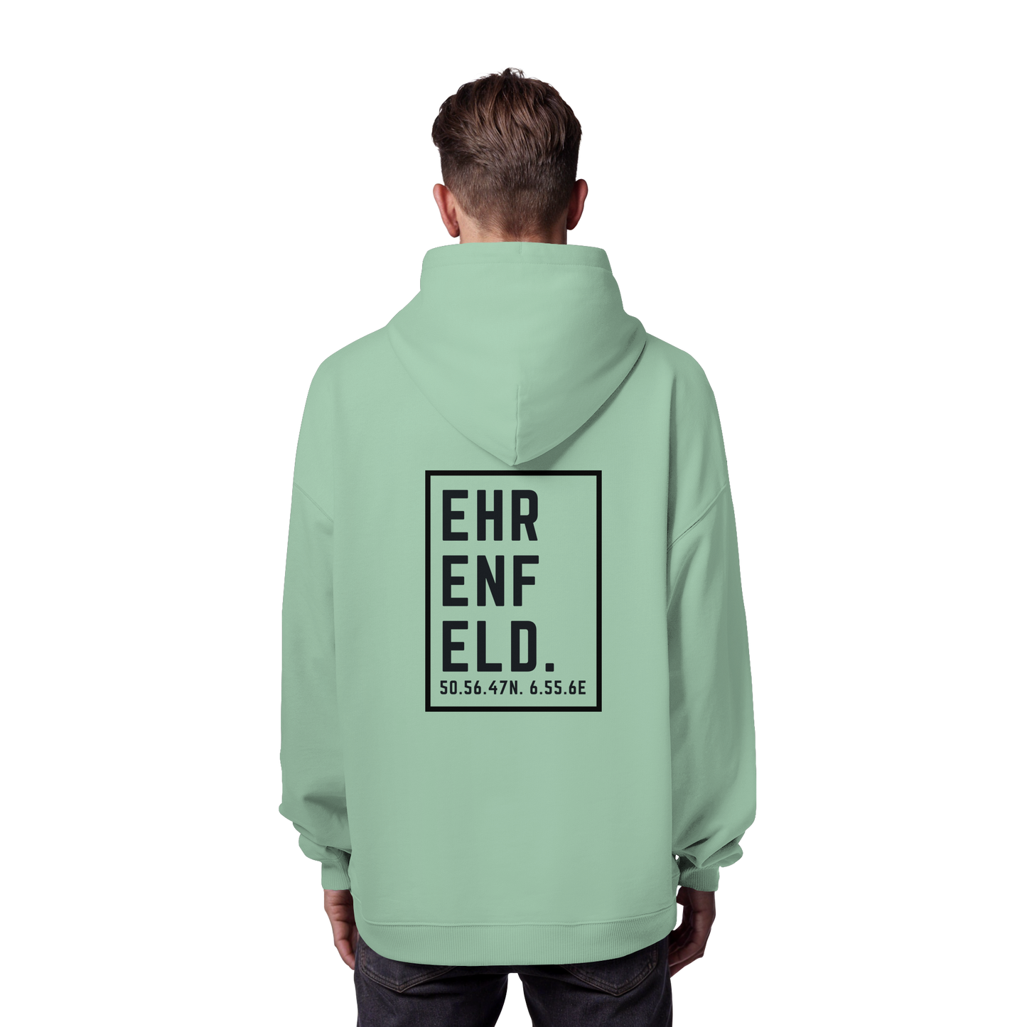 Ehrenfeld Koordinaten (großer Druck auf dem Rücken) - Organic Oversize Hoodie
