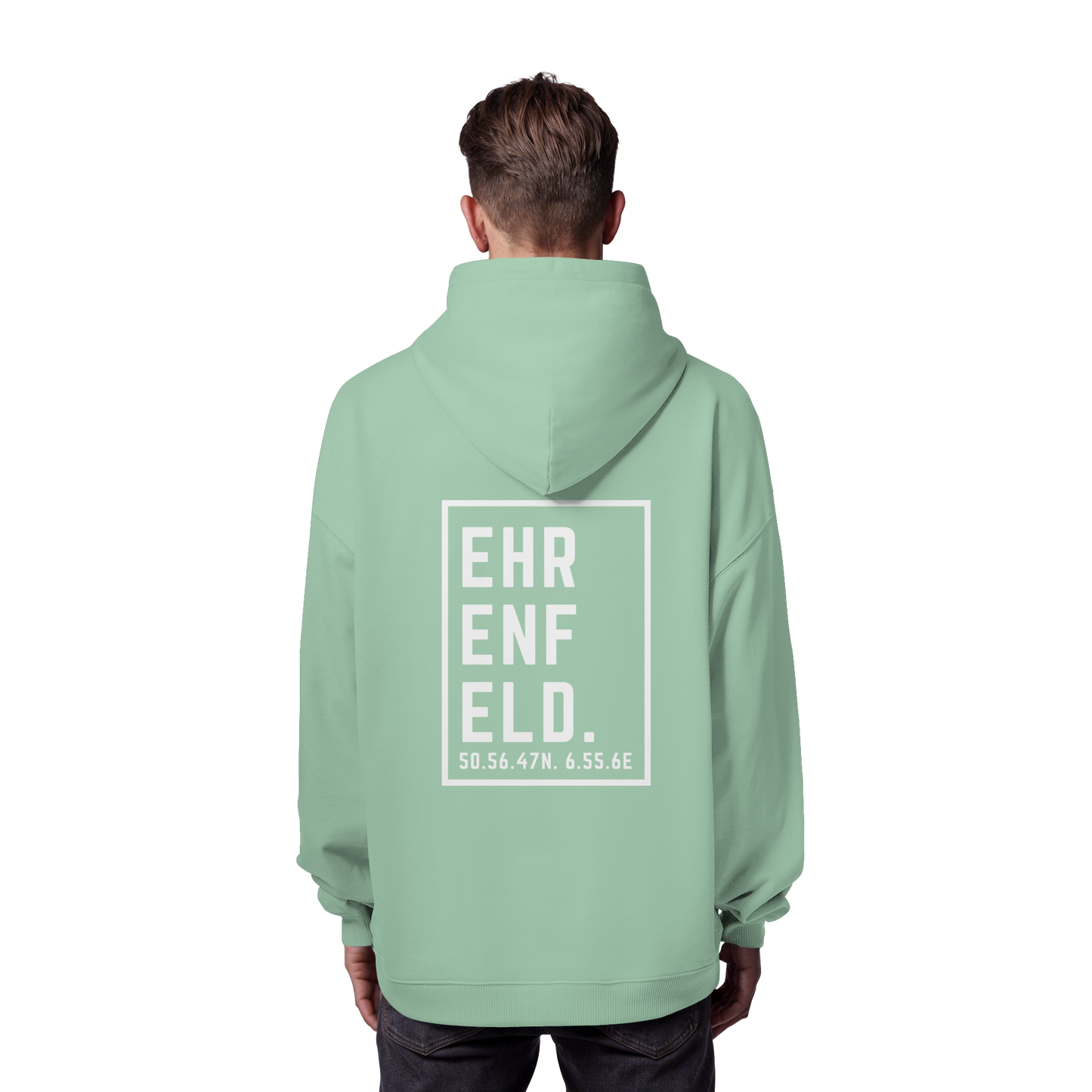 Ehrenfeld Koordinaten (großer Druck auf dem Rücken) - Organic Oversize Hoodie
