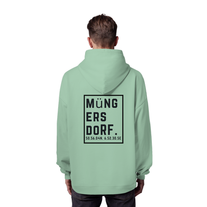Müngersdorf Koordinaten (großer Druck auf dem Rücken) - Organic Oversize Hoodie